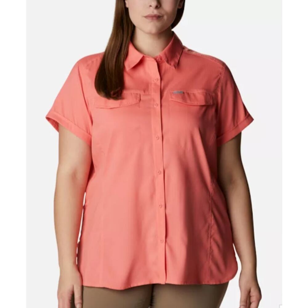 COLUMBIA Womens button up Outdoorsy Shirt Medium GorpCore hiking granolagirl